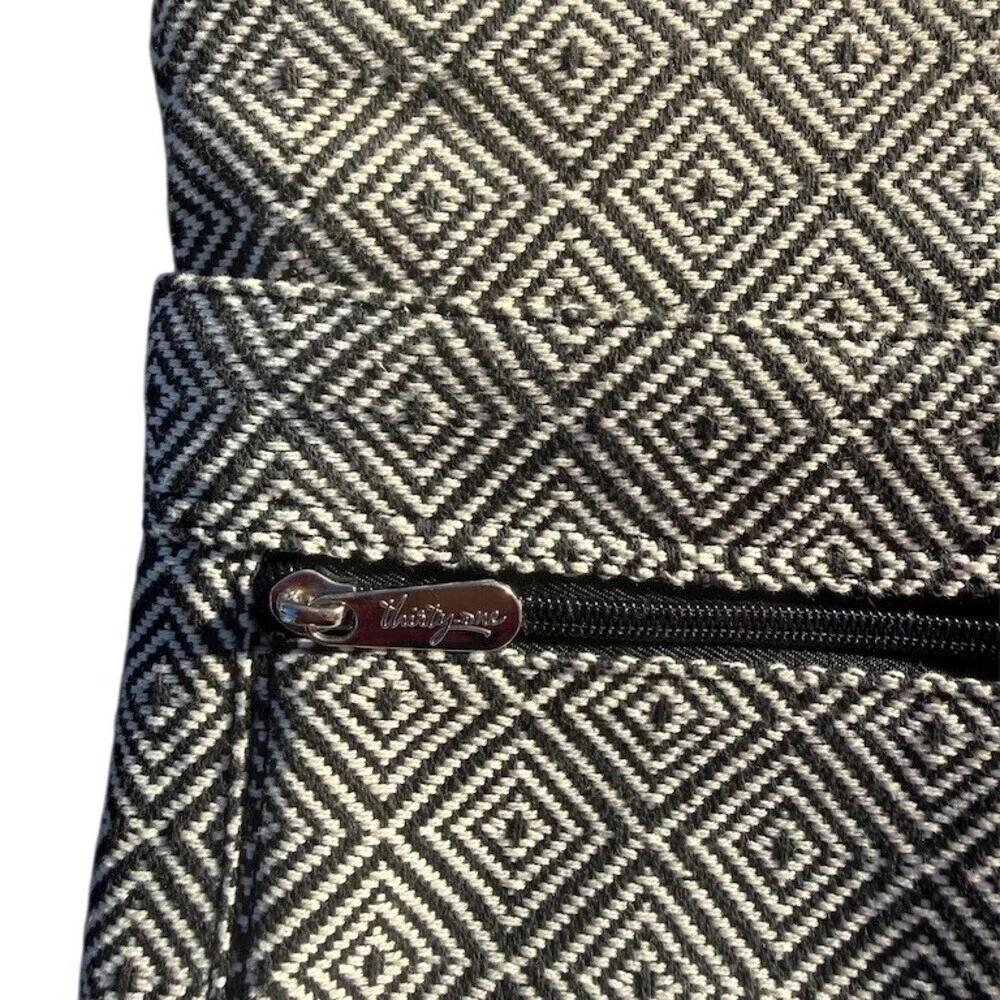 Thirty One Gifts Crossbody Organizer Bag Black White Geometric